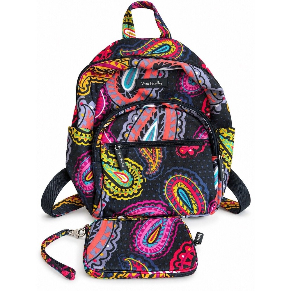 Vera Bradley Paisley Backpack & Matching Wristlet Set Multicolor